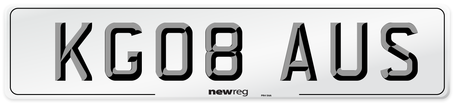 KG08 AUS Number Plate from New Reg